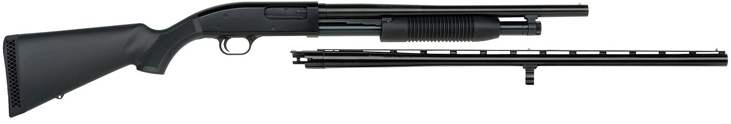 Maverick Arms 31014 88 Combo 12 Gauge 5+1, 3" 18.5" Blued Barrel w/Cylinder Bore & 28" Blued Vent Rib Barrel w/Modified Choke Tube, Dual Extractors, Anti-Jam Elevator, Synthetic Stock, 14.5" Fixed LOP
