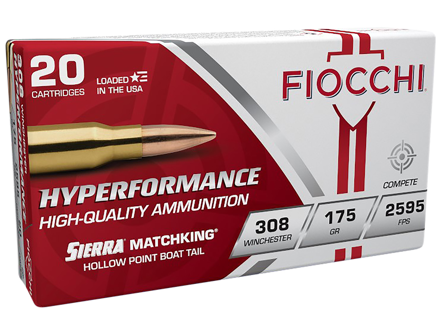 Fiocchi Hyperformance Compete 308 Win 175gr, 20-Round Box
