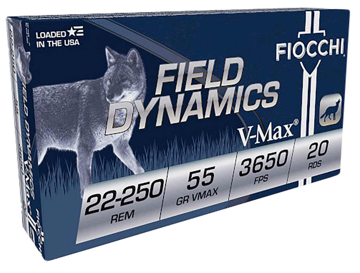 Fiocchi Field Dynamics 22-250 Rem 55gr, 20-Round Box