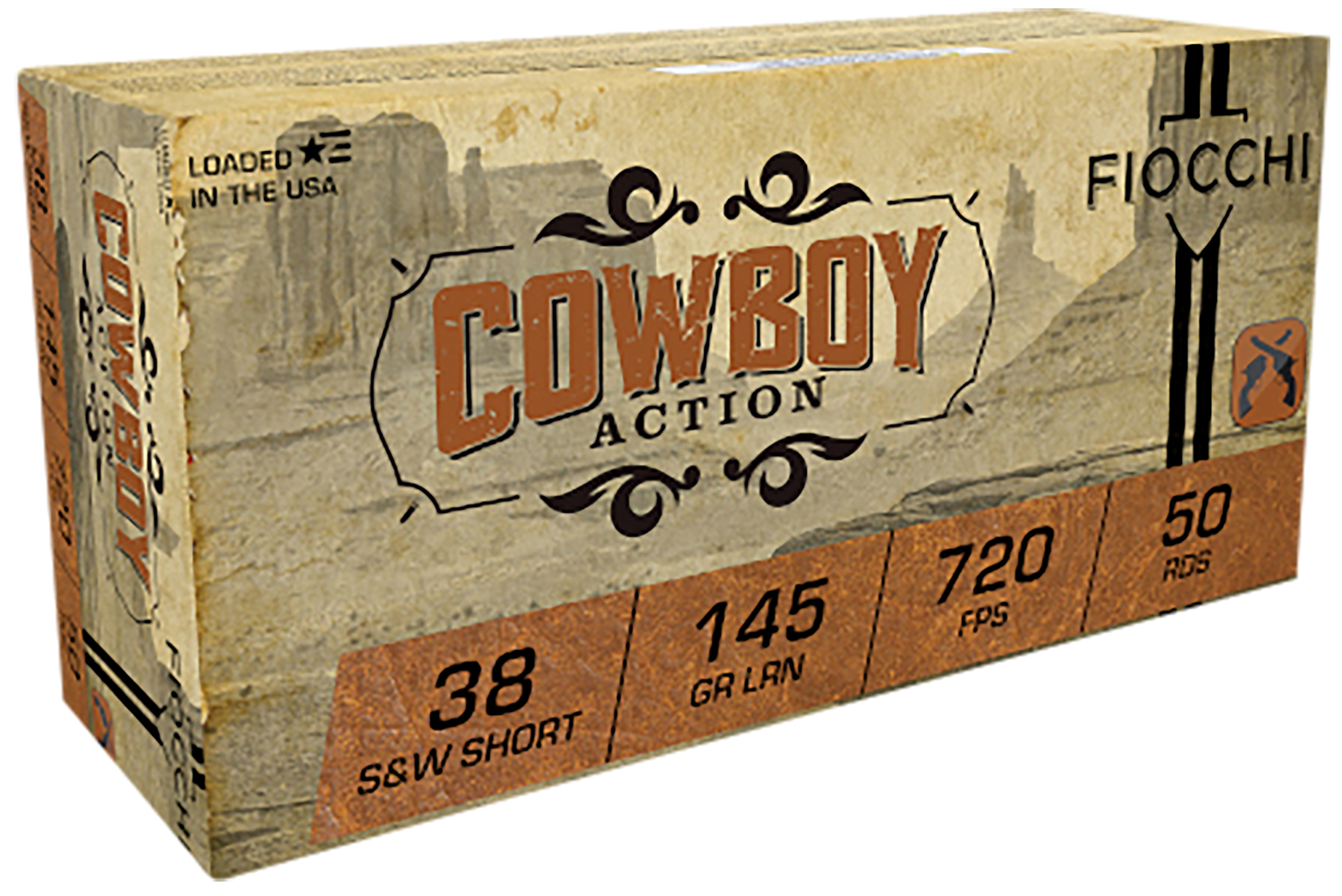 Fiocchi Cowboy Action 38S&WShort 145gr, 50-Round Box