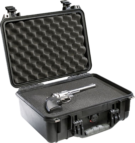 Pelican 1450000110 Protector Case Black Polypropylene Holds Handgun