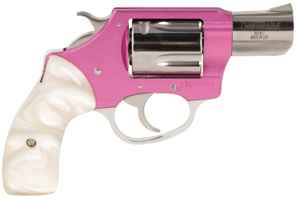Charter Arms 53839 Undercover Lite Chic Lady Small 38 Special 5 Shot 2" High Polished Stainless Steel Barrel & Cylinder, Pink Aluminum Frame, Pearl Grip, Exposed Hammer