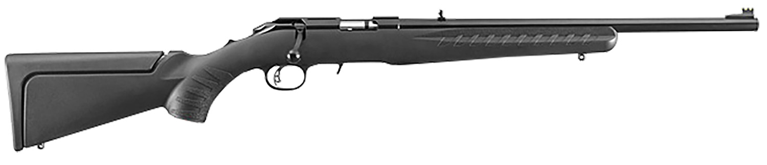 Ruger 8313 American Rimfire Compact 17 HMR 9+1 18" Satin Blued Steel Barrel & Alloy Steel Receiver w/Integral Scope Mount, Black Fixed Synthetic Stock, Right Hand