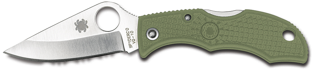 Spyderco LFGP3 Ladybug 3 1.94" Folding Clip Point Plain VG-10 SS Blade Foliage Green FRN Handle