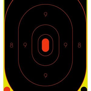 Birchwood Casey 34605 Shoot-N-C Reactive Target Self-Adhesive Paper Black/Yellow/Red 12"x18" Silhouette 5 Pack