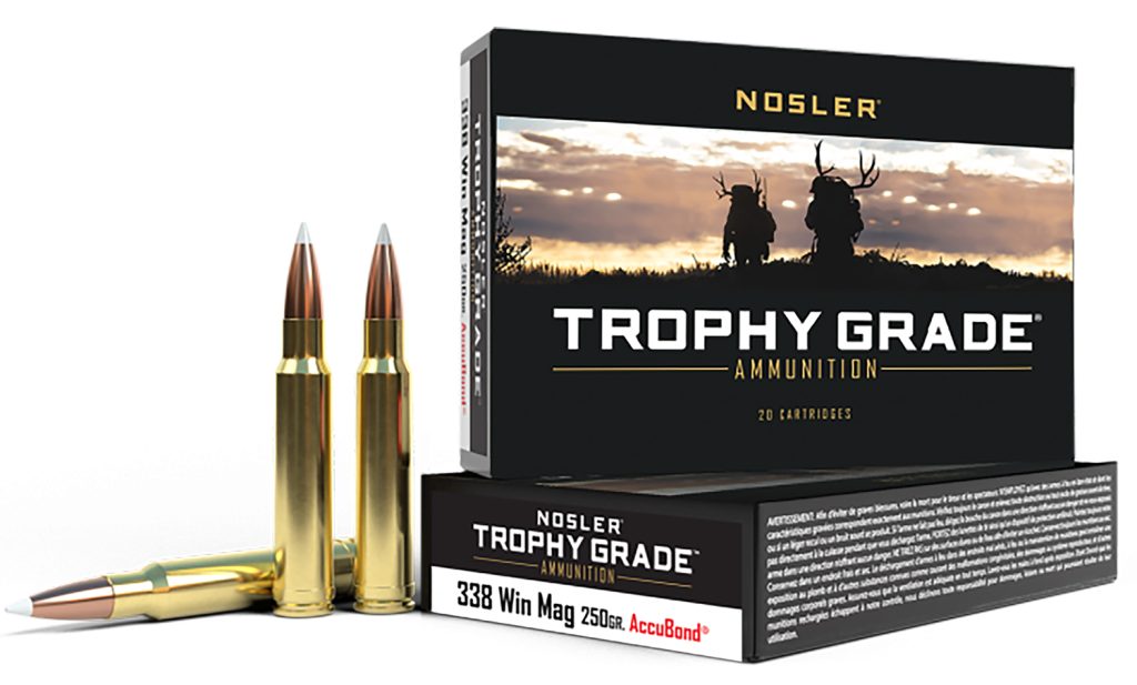 Nosler 60086 Trophy Grade  338WinMag 250gr Nosler AccuBond 20 Per Box/10 Case