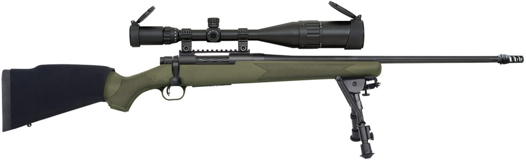 Mossberg 27924 Patriot Night Train 308 Win Caliber with 5+1 Capacity, 22" Threaded/Fluted Barrel, Matte Blued Metal Finish & OD Green Synthetic Stock Right Hand (Full Size) Includes 6-24x50mm Scope