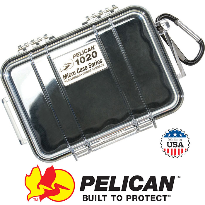 1020 Micro Case with No Foam Black Clear Internal Dimensions 5.3x3.6x1.7