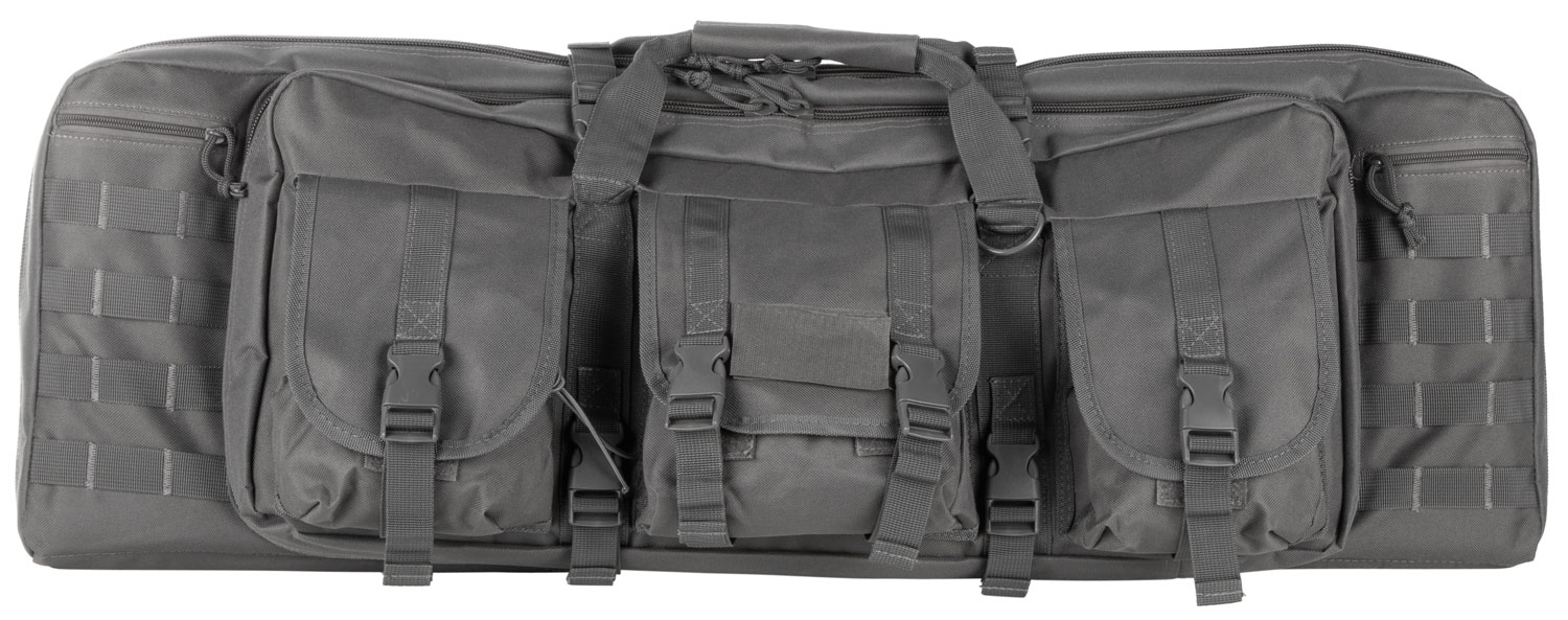 NcStar CVDC2946U42 VISM Double Carbine Case Urban Gray PVC Nylon w/