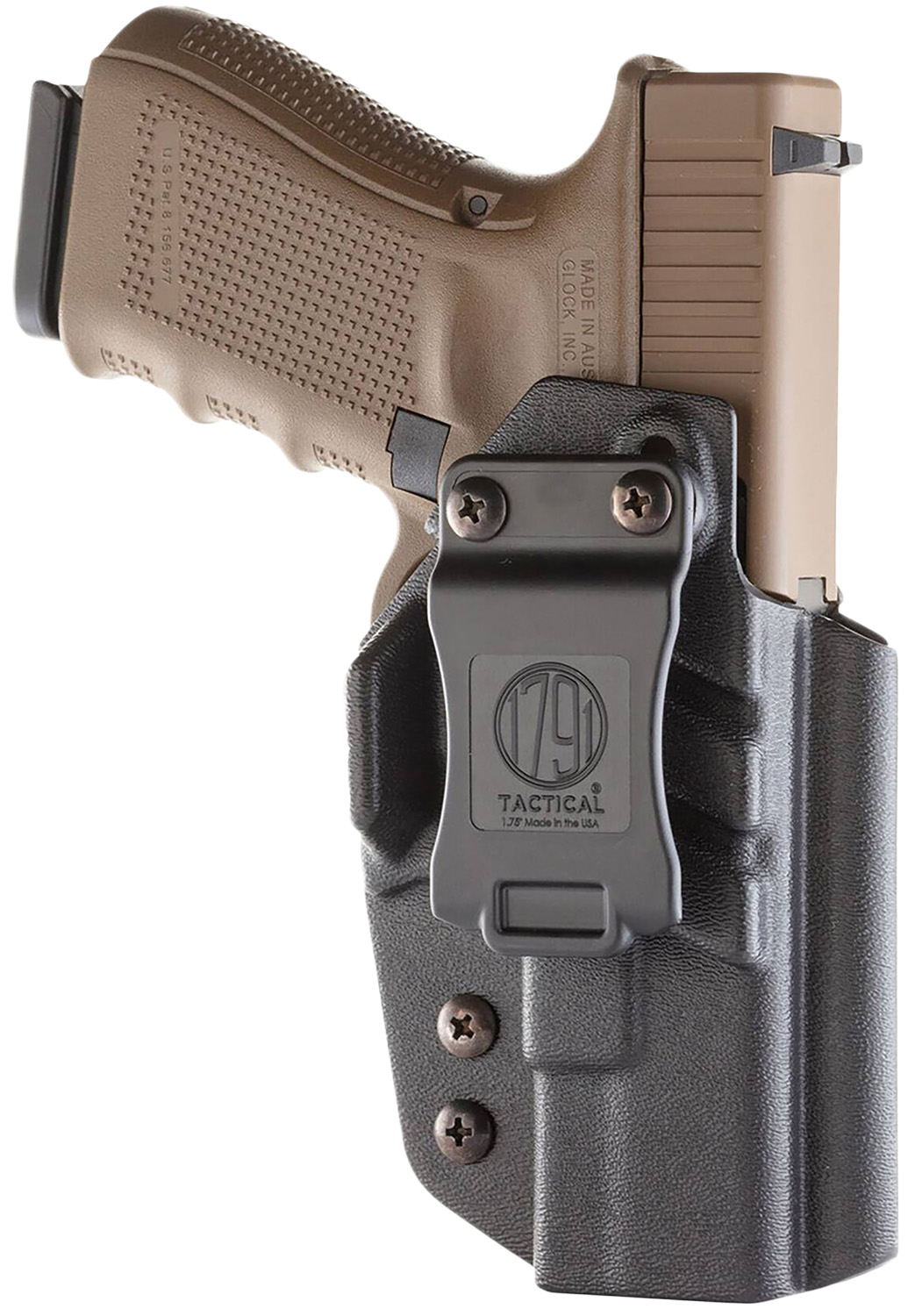 1791 TACIWBGLOCKBLKR Tactical Kydex IWB Holster, RH Black