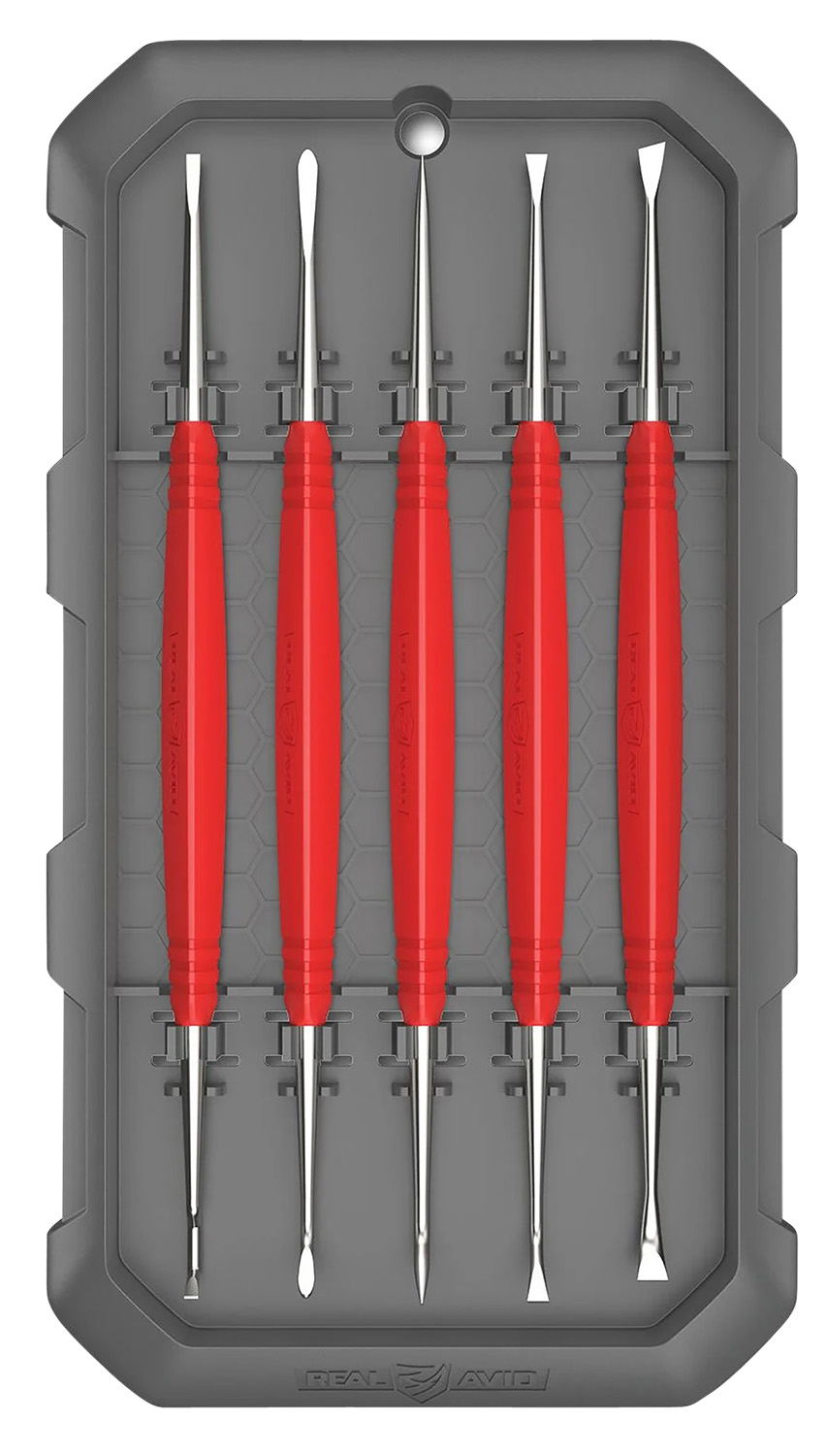 Real Avid AVAGSPS Accu-Grip Steel Picks Red Rubber Overmold Handle 5