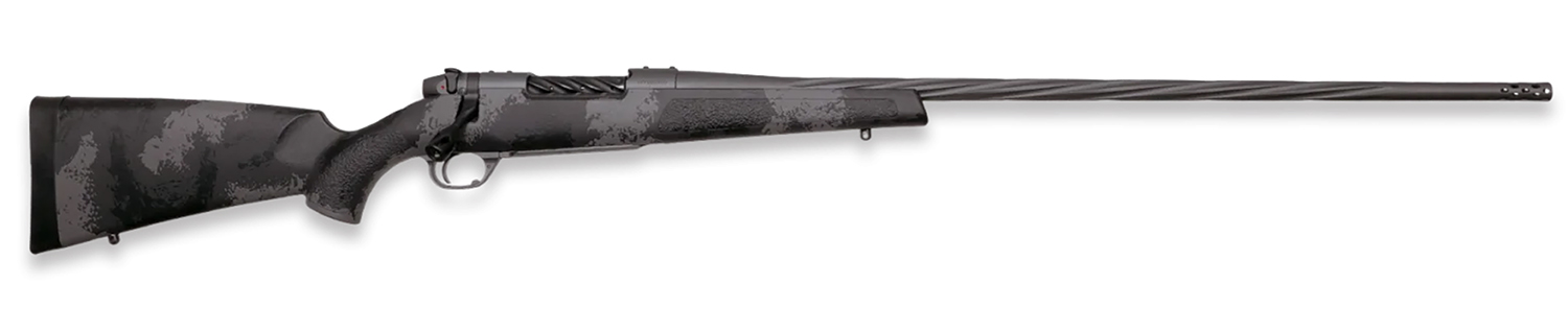 Weatherby MLW01N7MMRR8B Mark V Live Wild 7mm Rem 3+1 26" Gray Cerakote Fluted Threaded Barrel, Gray Cerakote Drilled & Tapped Steel Receiver, Fixed Black w/Gray Accents Polymer Stock, Right Hand