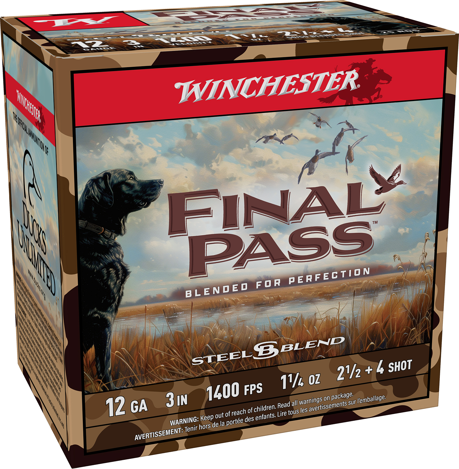 Winchester Final Pass 12 Gauge 3" #4 Shot, 25-Round Box