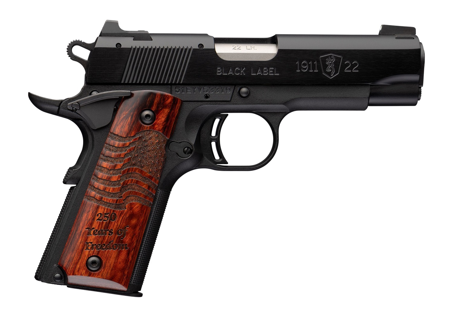 Browning 1911 Black Label Medallion 250 22 LR Pistol, 10+1 3.63"