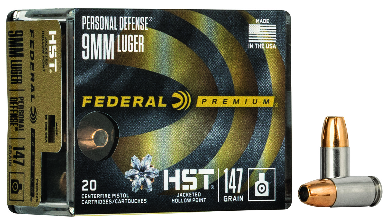 Federal Personal Defense 9mmLuger 147gr JHP, 20-Round Box