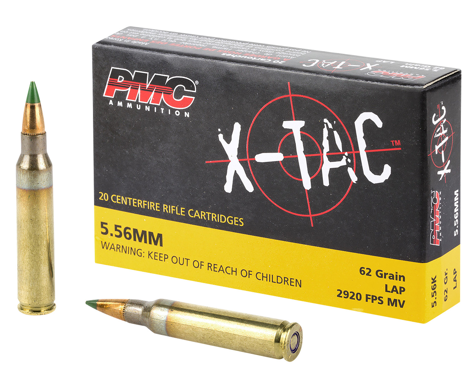 PMC 556K X-Tac 5 .56x45mmNATO 62gr, 20-Round Box