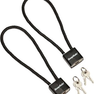 SnapSafe Lock Box Cable Lock with Padlock Steel PVC-Covered Black 2