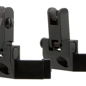 TacFire IS003 45 Degree Flip Up Iron Sight/Springloaded Black Anodized Front and Rear for AR-Platform