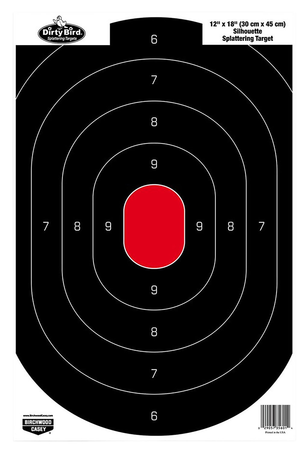 Birchwood Casey Dirty Bird Silhouette Tagboard Hanging Pistol 12" x