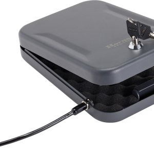 Hornady 95200 Standard Lock Box Large Key Entry Black Steel Holds 1 Handgun 9.50" L x 6.50" W x 1.75" D