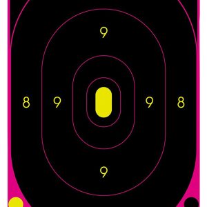 Birchwood Casey 34633 Shoot-N-C Reactive Target Self-Adhesive Paper Black/Pink 12"x18" Oval Silhouette 100 Pack