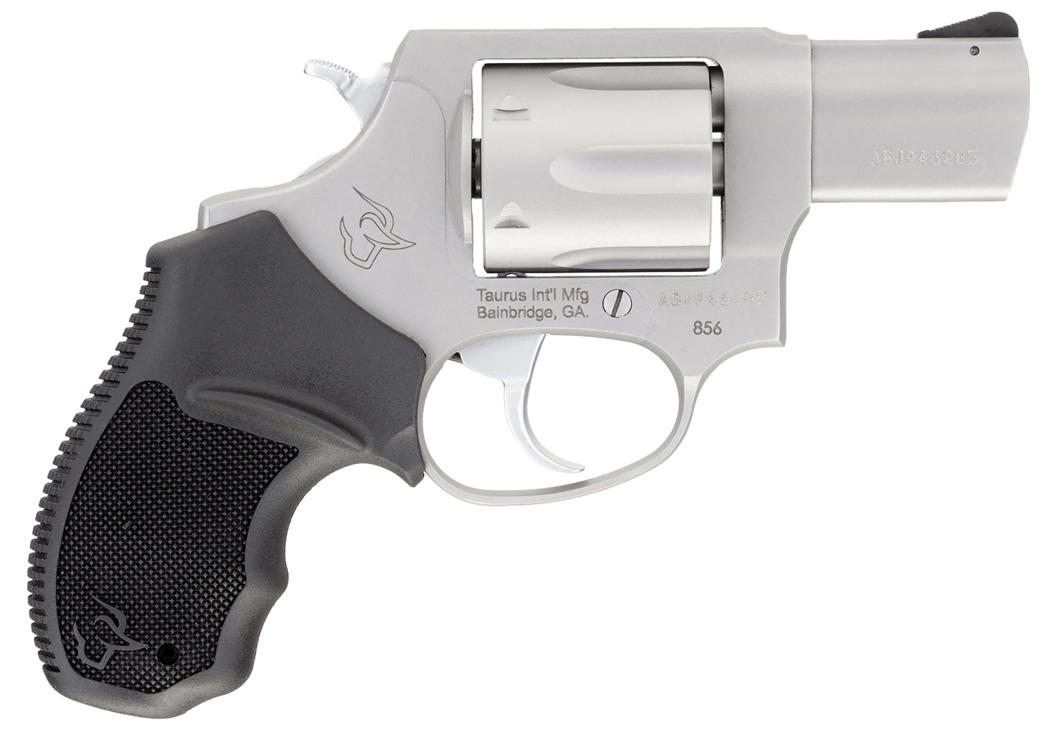 Taurus 2-85629 856 *CA Compliant Small 38 Special +P 6 Shot 2" Matte Stainless Steel Barrel, Cylinder & Frame, Black Finger Grooved Rubber Grip, Transfer Bar Safety, Exposed Hammer