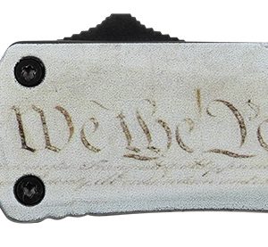Templar Knife SWTP531 Gen II We The People Small 2.25" OTF Tanto Part Serrated Black Oxide Stonewashed 440C SS Blade, 4.31" White w/Flag & "We The People" Aluminum Handle, Glass Breaker