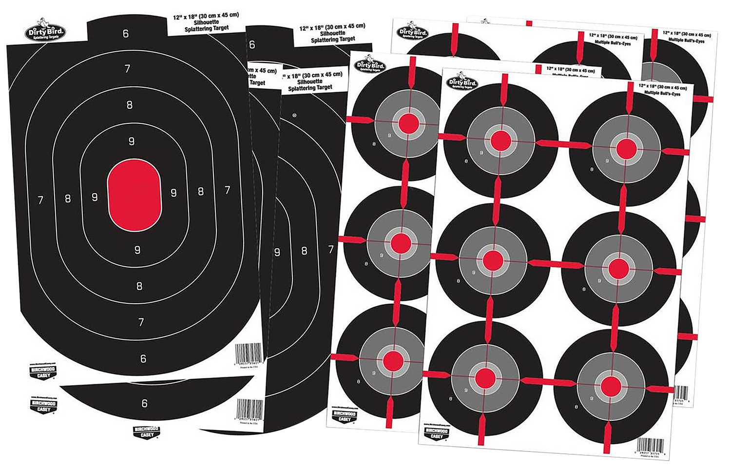 Birchwood Casey Dirty Bird Combo Pack Silhouette/Bullseye Paper