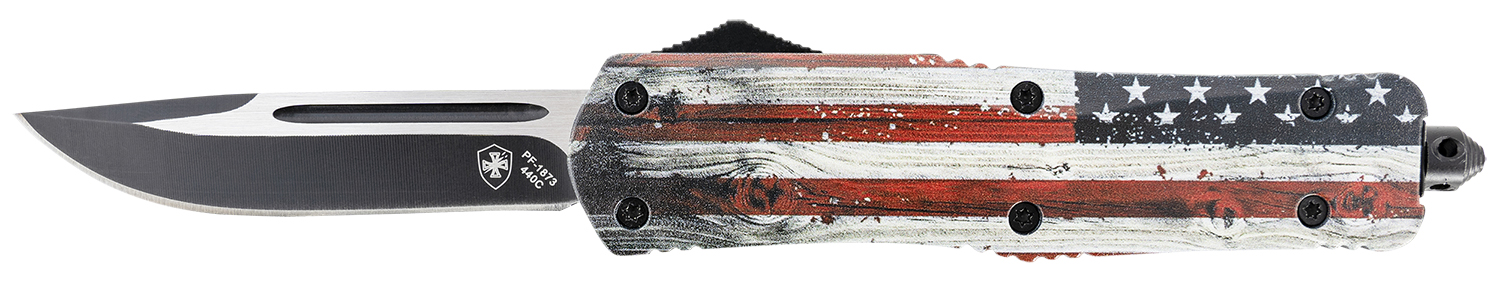 Templar Knife Gen II Wood US Flag Large 3.50" OTF Drop Point Plain
