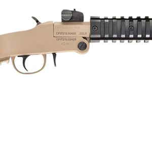 Chiappa Firearms 500255 Little Badger Full Size 22 LR 1 Shot, 16.50" Desert Sand Cerakote Steel Threaded Barrel, Desert Sand Cerakote Quad Picatinny Receiver, Desert Sand Cerakote Underfolding Wire F
