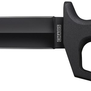 Cold Steel CS-80NTP Chaos Double Edge 7.50" Fixed Plain Black SK-5 High Carbon Blade/Black w/ "D" Ring Guards Aluminum Handle