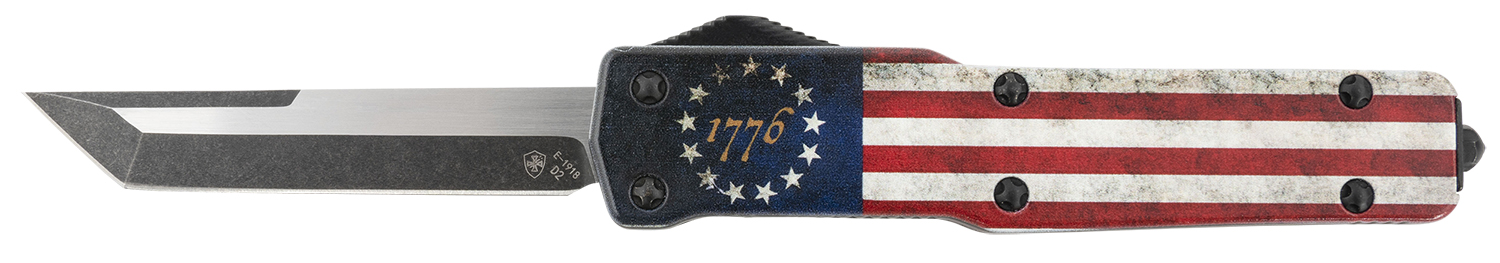 Templar Premium Weighted Betsy Ross Flag Slim OTF Knife, 3.16" D2