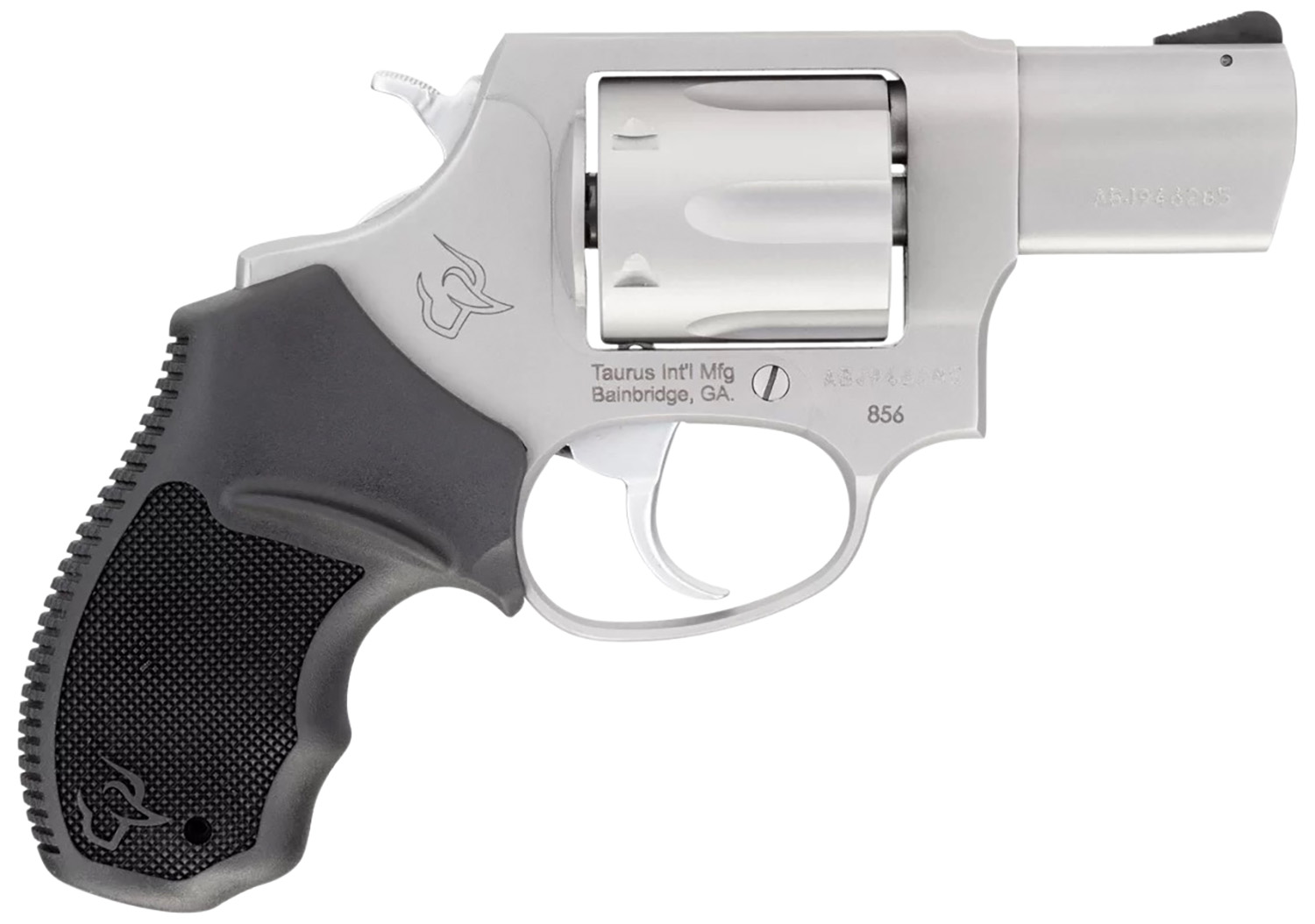 Taurus 2-85629-MA 856 *MA Compliant Small Frame 38 Special +P 6 Shot 2" Stainless Steel Barrel, Cylinder & Frame, Black Rubber Grip, Exposed Hammer