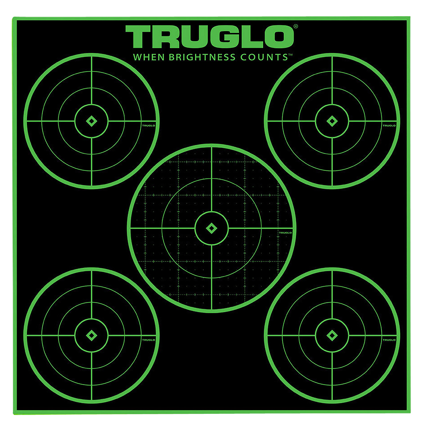 TruGlo Tru-See 5-Bull Target Self-Adhesive Heavy Paper Black/Green