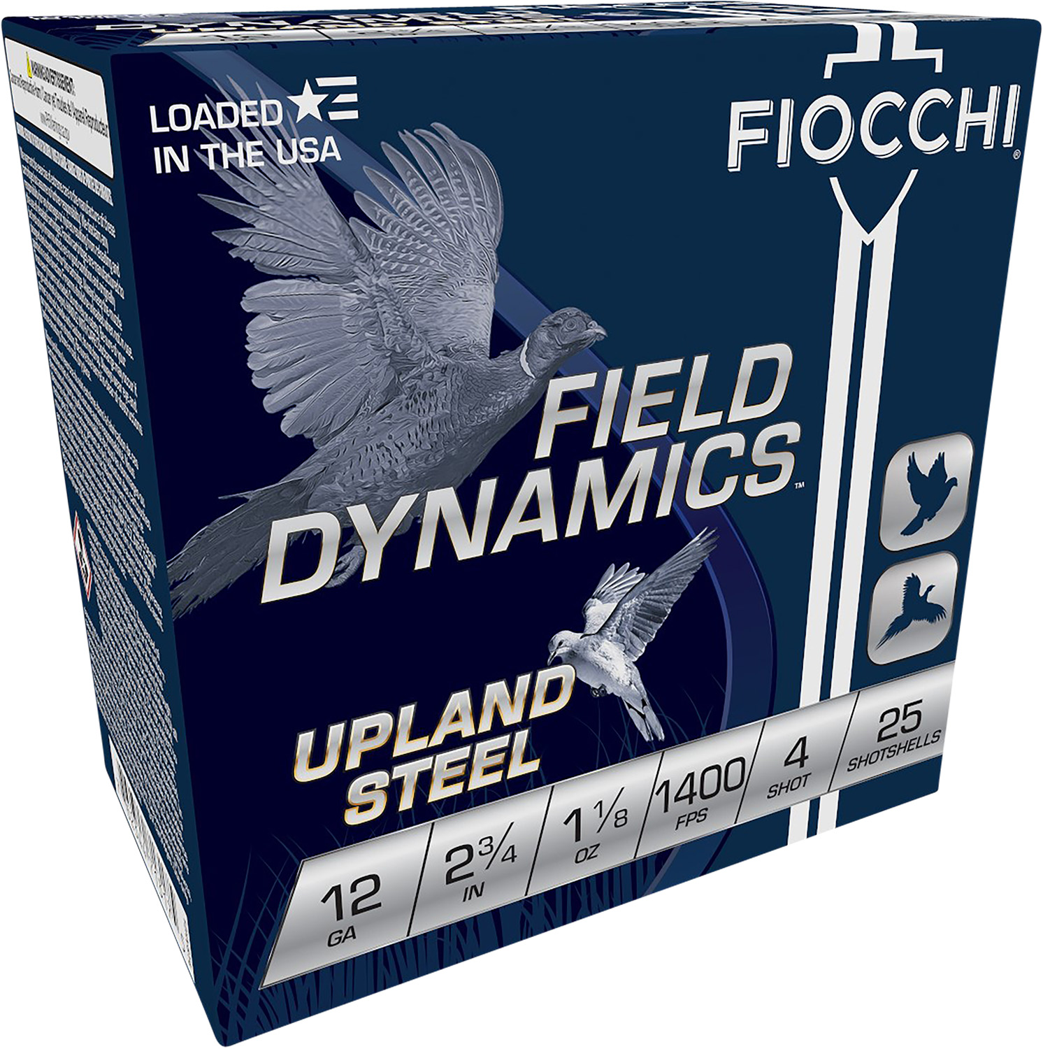 Fiocchi Field Dynamics Upland Steel 12 Gauge 2.75" #4, 25-Round Box