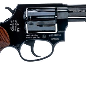 Heritage Mfg HR38B3W Roscoe Small Frame 38 Special +P 5rd 3" Black Polished Alloy Steel Barrel & Cylinder, Black Polished Carbon Steel Frame, Wood Grip, Transfer Bar Safety