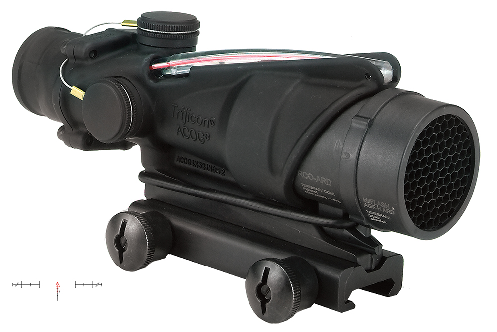 Trijicon 100230 ACOG Black Hardcoat Anodized 4x32mm Illuminated Red Chevron Reticle