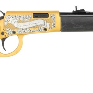 Rossi RL22181WD-GLD2RR Rio Bravo  22 LR 15+1 18" Black Oxide Polished Barrel, Gold Cerakote Aluminum Receiver, Fixed Wood Stock