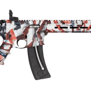 Smith & Wesson 14714 M&P15-22 Sport Flag 22 LR 25+1 16.50" Black Threaded Barrel, US Flag Cerakote Polymer Receiver w/Picatinny Rail, M-LOK Handguard, US Flag 6 Position CAR Polymer & AR Polymer Grip