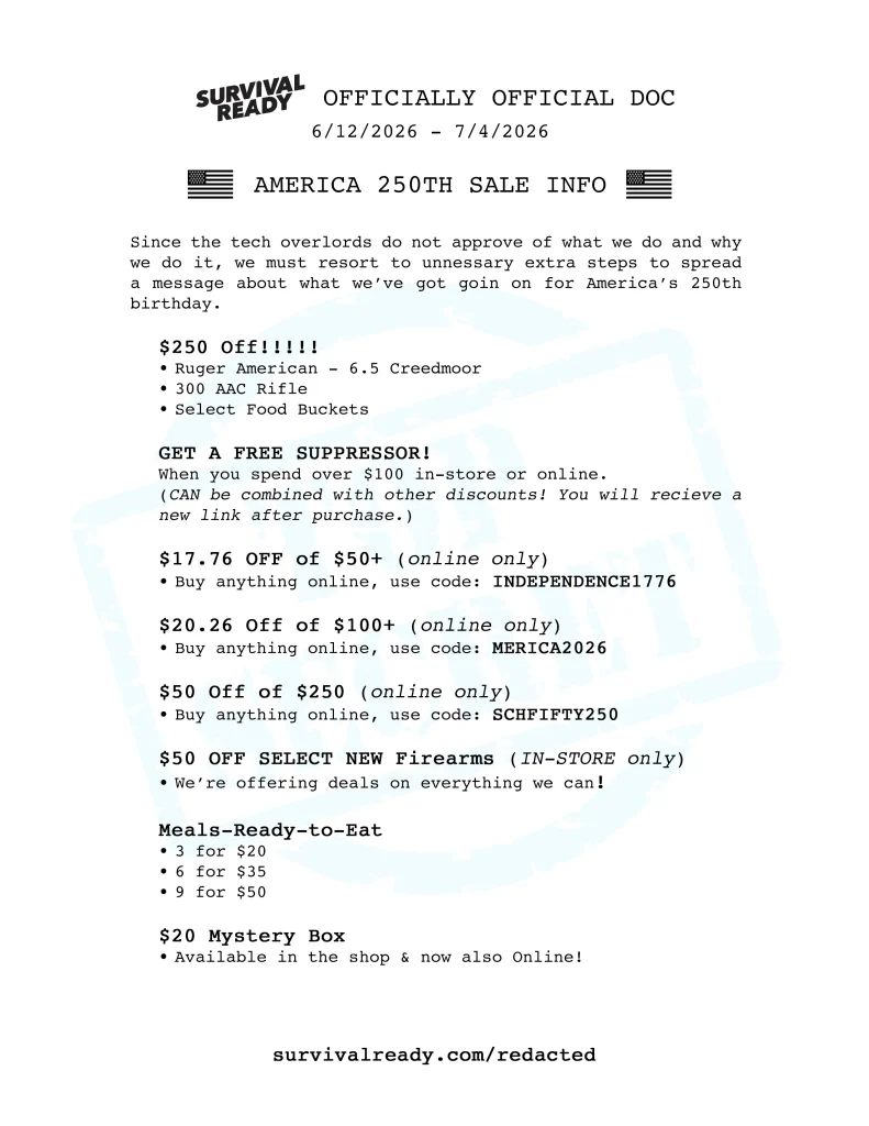250th Sale