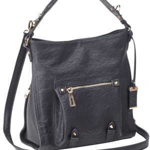 Bulldog BDP053 Hobo Purse w/Holster Black Leather Most Sm Pistols & Revolvers Right Hand