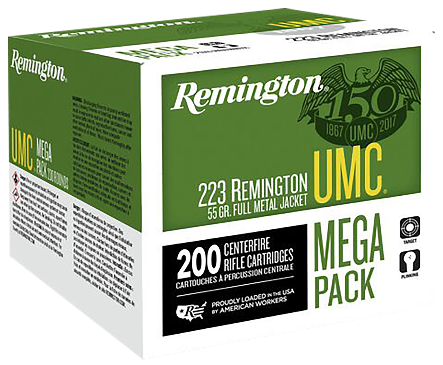 Remington UMC Mega Pack 223 Rem 55gr FMJ, 200-Round Box