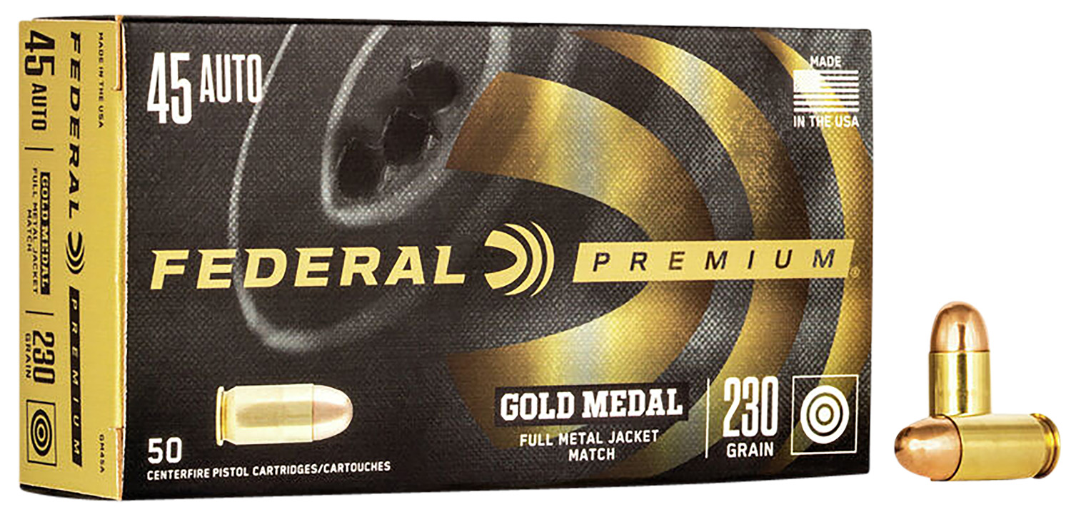 Federal Gold Medal 45 ACP 230gr FMJ, 50-Round Box
