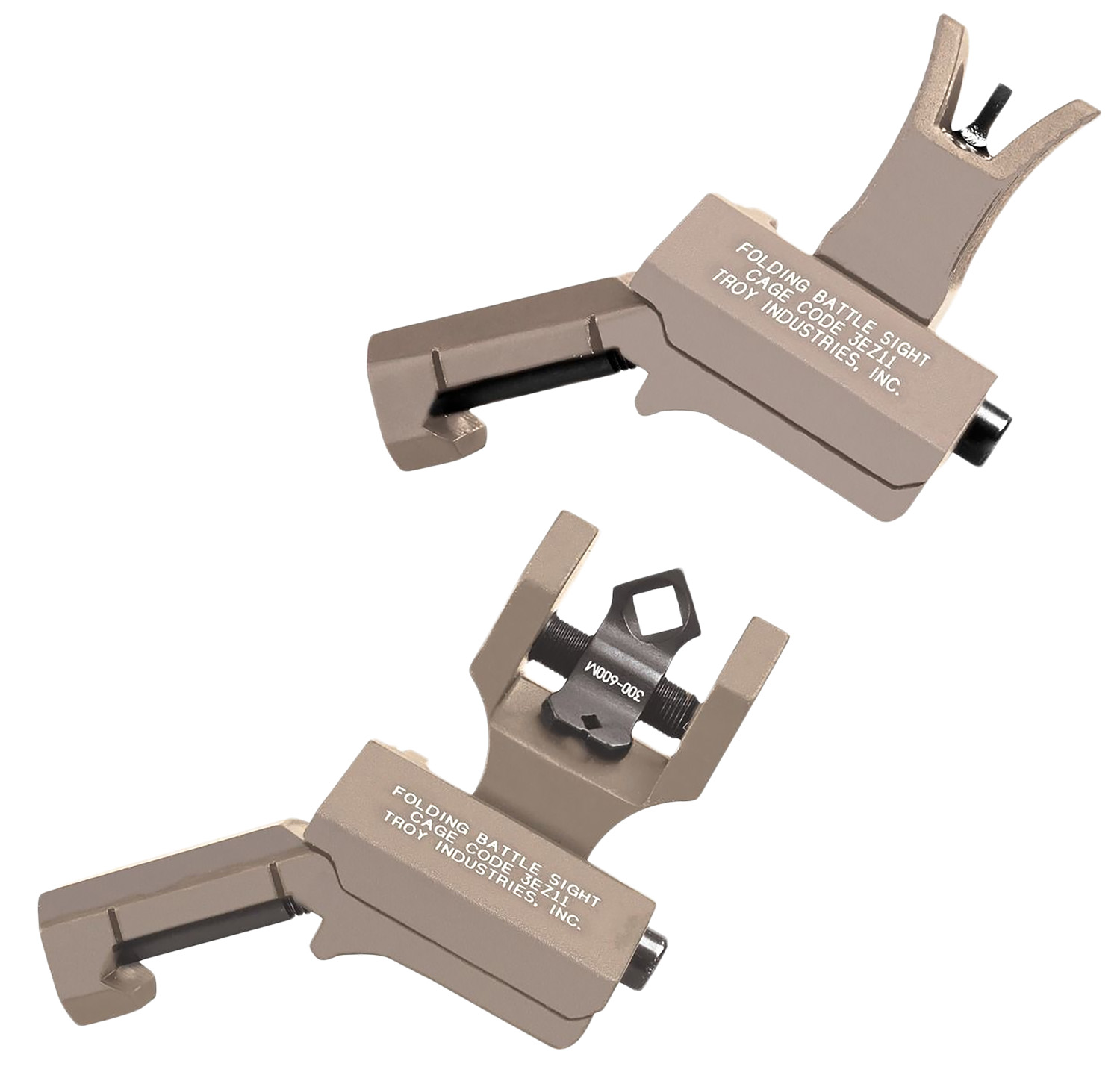 Troy Ind 45 Degree Offset Battlesight Set Flat Dark Earth Anodized M4