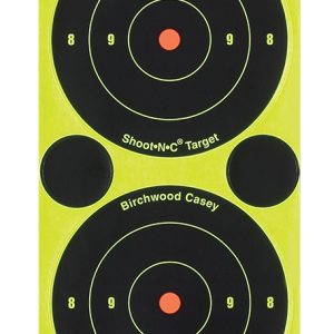 Birchwood Casey 34375 Shoot-N-C Reactive Target Self-Adhesive Paper Black/Yellow 3" Bullseye 240 Pack