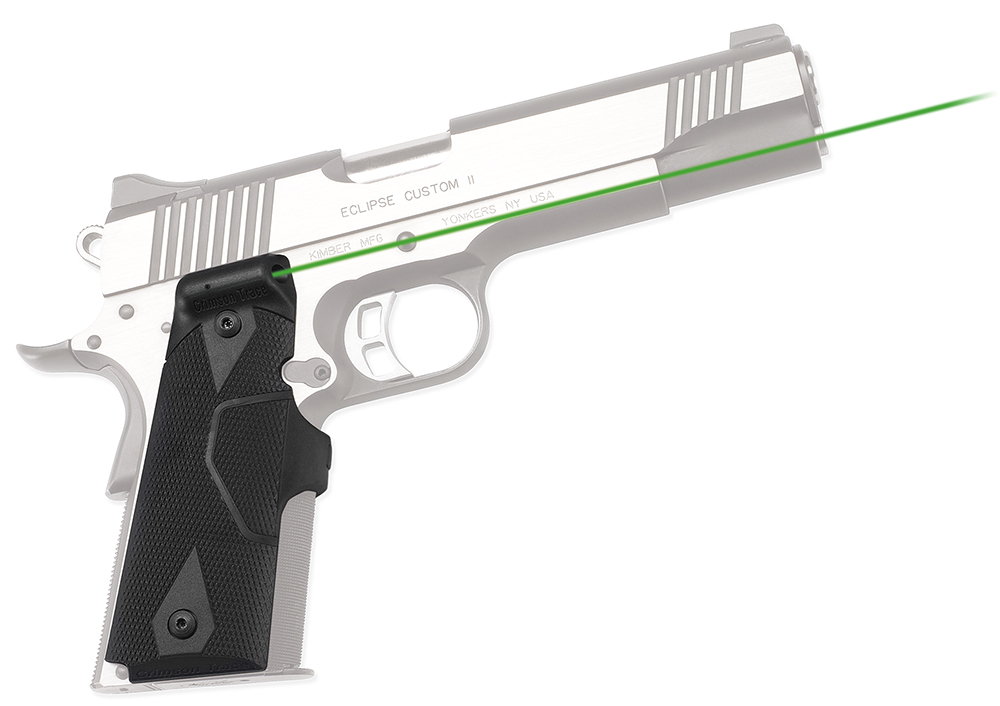 Crimson Trace 0141001 Lasergrips Fits 1911/1911A1, Green Laser Black Polymer