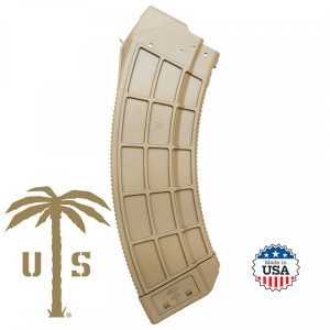 AK Magazine 7.62x39 30 Round Flat Dark Earth with Stainless Steel Latch Cage