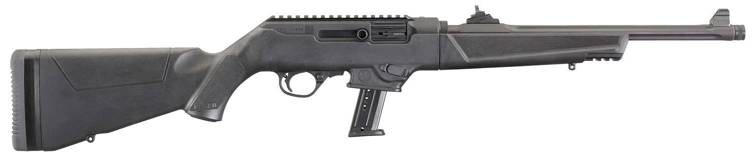 Ruger 19102 PC Carbine 9mm Luger 10+1 16.12" Black Fluted Threaded Barrel, Black Hard Coat Anodized Aluminum Receiver w/Picatinny Rail, Black Synthetic Stock, Right Hand