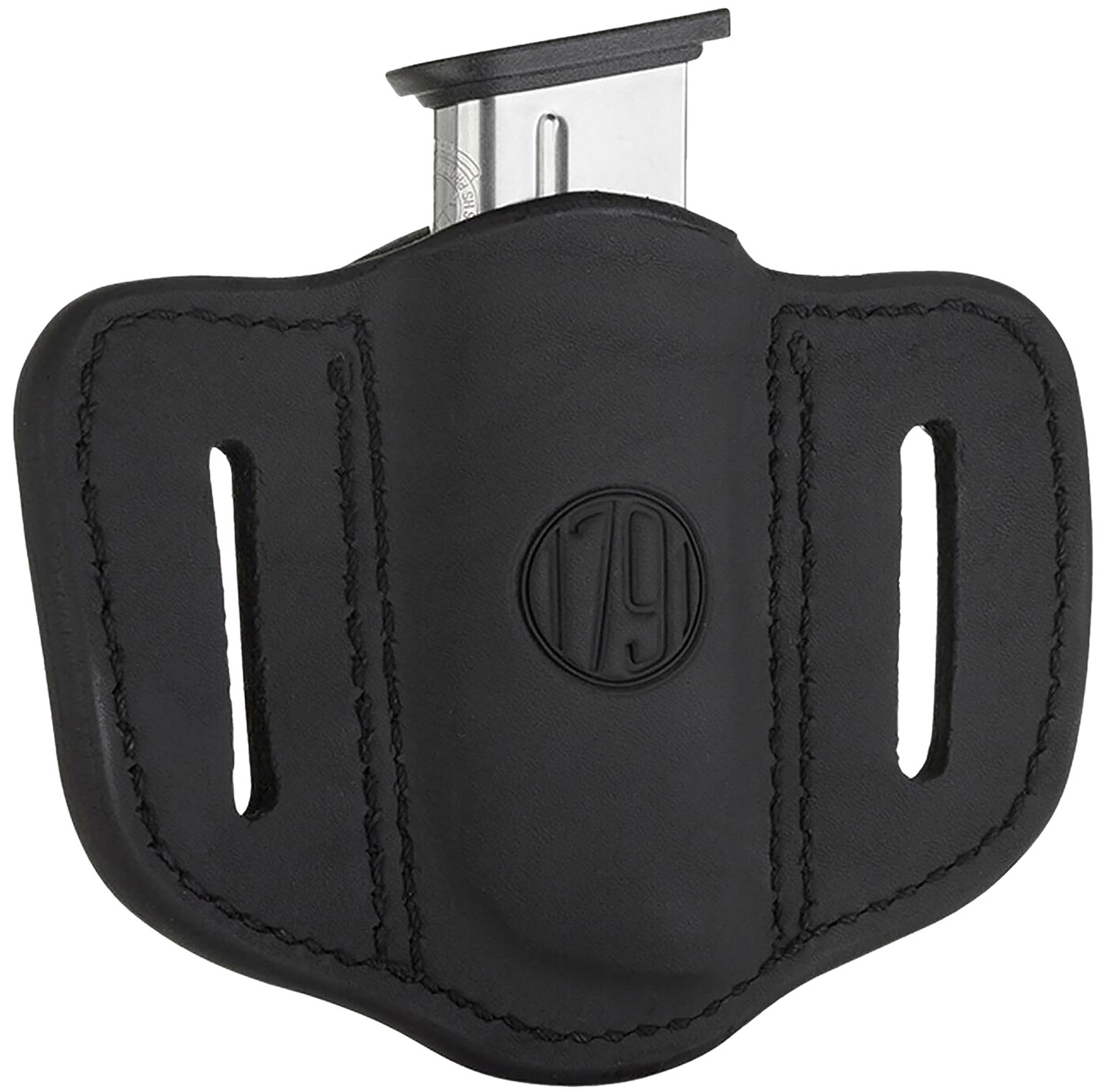 1791 Gunleather MAG11SBLA MAG1.1 Single Mag Holster Stealth Black Leather Belt Slide Compatible w/ Single Stack Ambidextrous