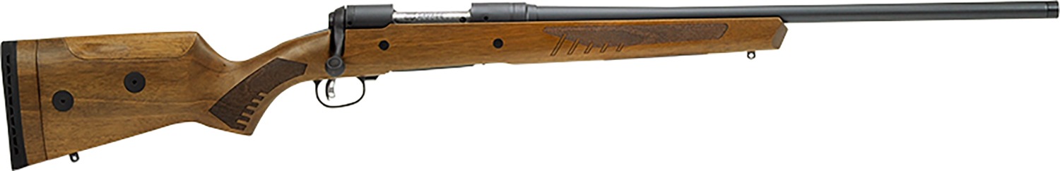 Savage Arms 57424 110 Classic Full Size 243 Win 4+1 22" Matte Black Threaded Barrel, Matte Black Drilled & Tapped Carbon Steel Receiver, Adj Comb & LOP Satin Walnut Stock, Right Hand